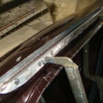 Before and after photographs of a damaged Chevy Impala that was repaired by Elite Paint & Body Shop in West Palm Beach, Florida.